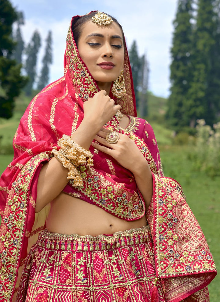 lassya Fashion Rose Pink Enchanting Embroidered Lehenga Choli in Fancy Silk