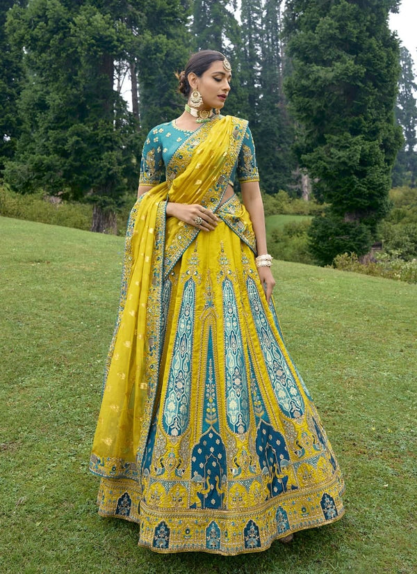 lassya Fashion Yellow Enchanting Embroidered Lehenga Choli in Fancy Silk