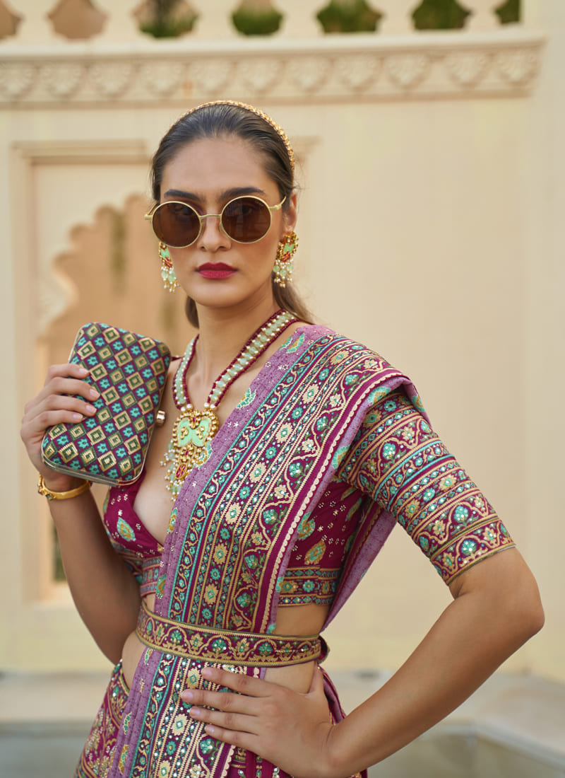Buy Awesome Green Mirror Work Rajwadi Silk Reception Wear Lehenga Choli -  Zeel Clothing