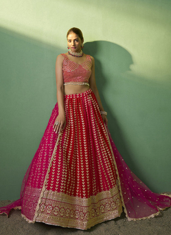 lassya Fashion Royal Red Designer Lehenga Choli with Embroidery and Sequin Work