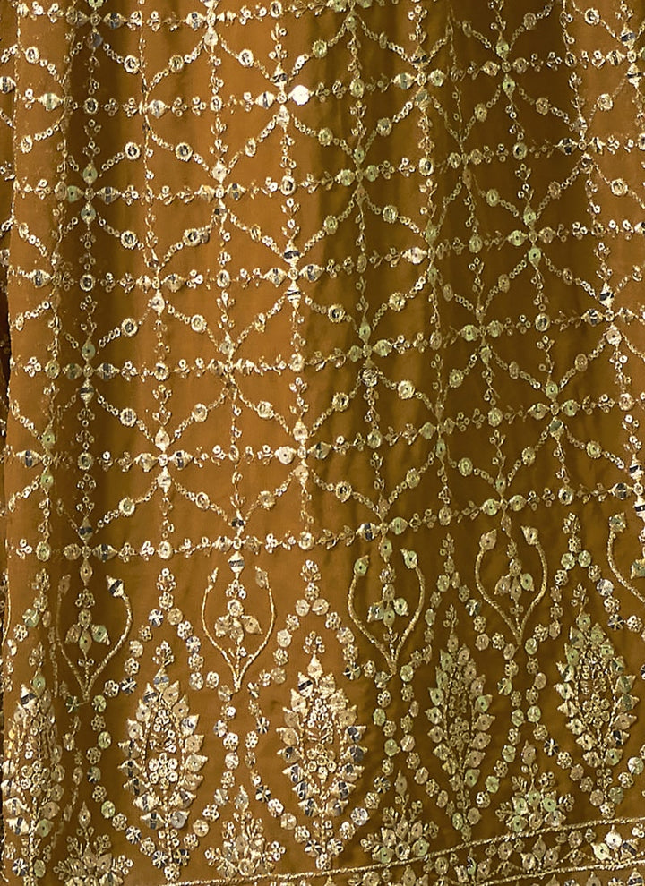 lassya Fashion Mustard Elegant Designer Lehenga Choli with Embroidery and Sequin Accents