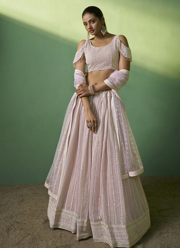 lassya Fashion Baby Pink Designer Lehenga Choli with Embroidery and Sequin Work