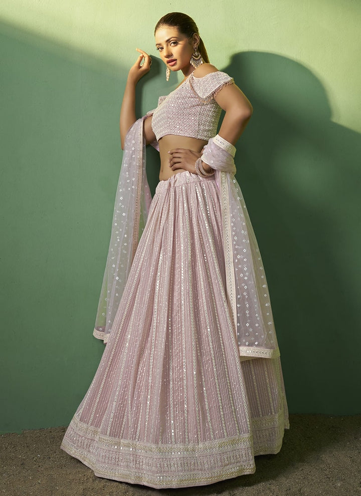 lassya Fashion Baby Pink Designer Lehenga Choli with Embroidery and Sequin Work