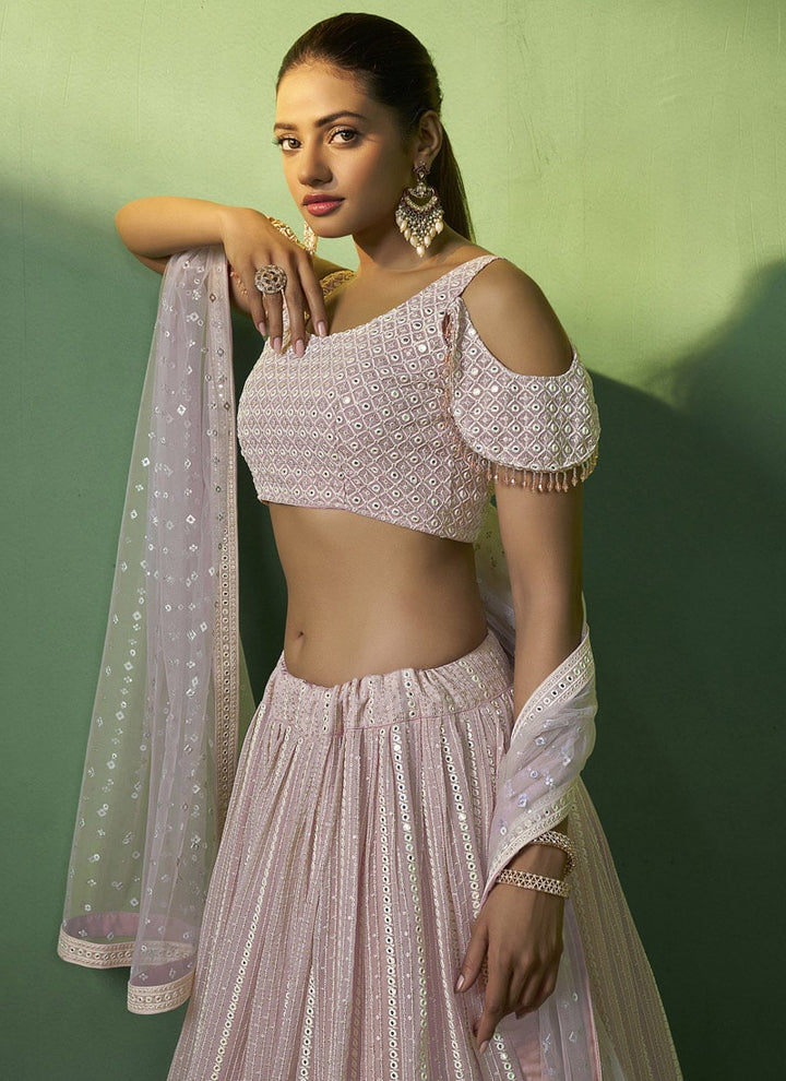 lassya Fashion Baby Pink Designer Lehenga Choli with Embroidery and Sequin Work