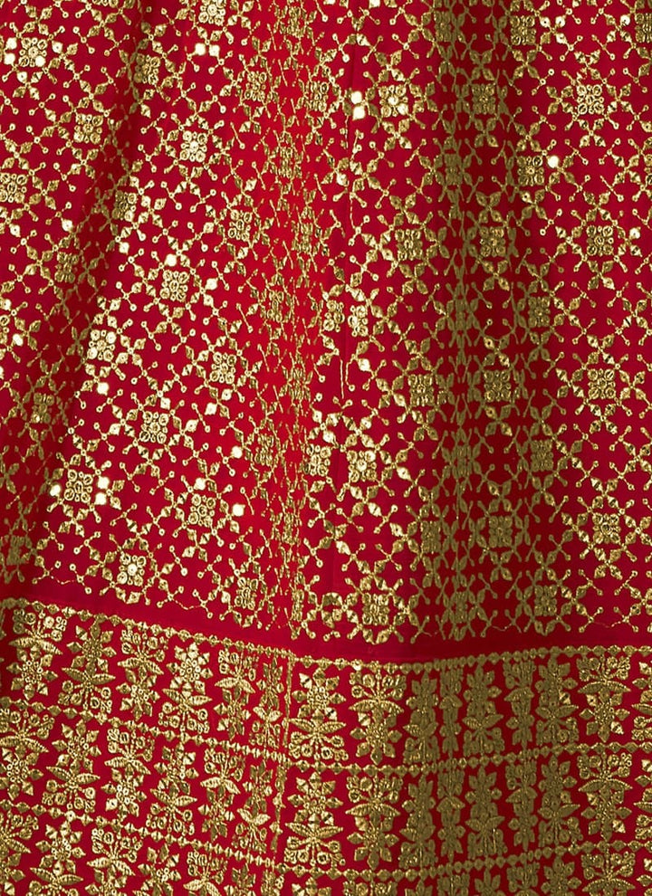 lassya Fashion Philippine Red Designer Lehenga Choli with Embroidery and Sequin Work