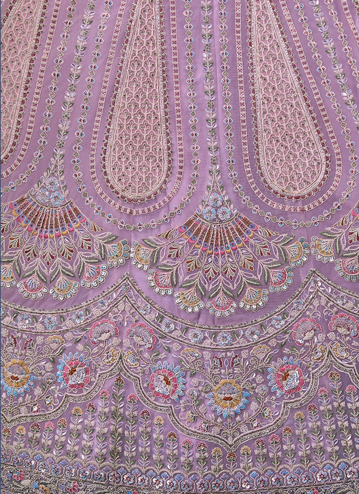 Lassya Fashion Lilac Exquisite Wedding Soft Net Lehenga Ensemble