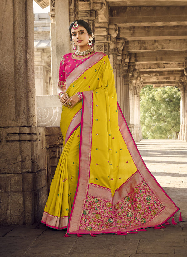 Silk Banarasi Wedding Saree Pallu Border with Khatli Work