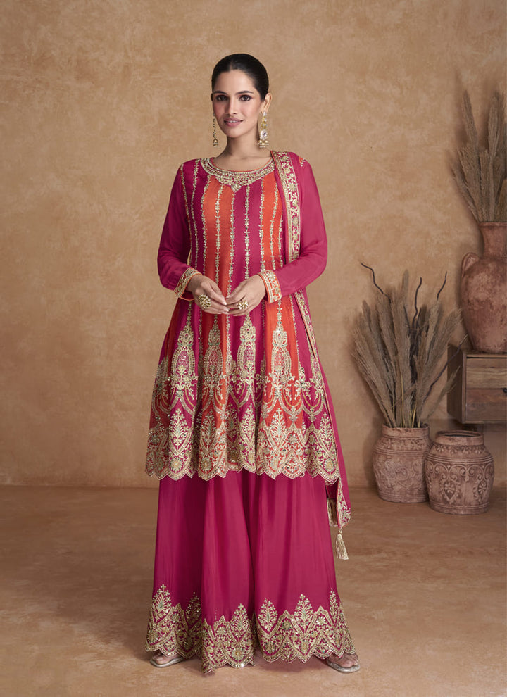 lassya fashionRudy Pink Color Exquisite Designer Sharara Suit