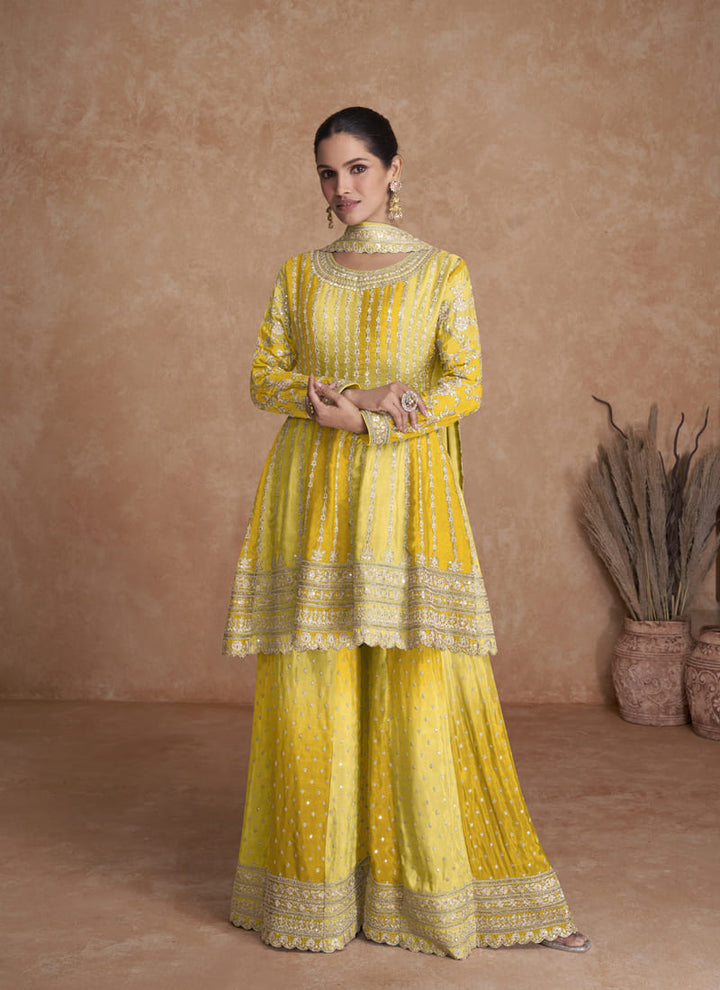 Lassya Fashion Yellow Color Elegant Palazzo Salwar Suit Set
