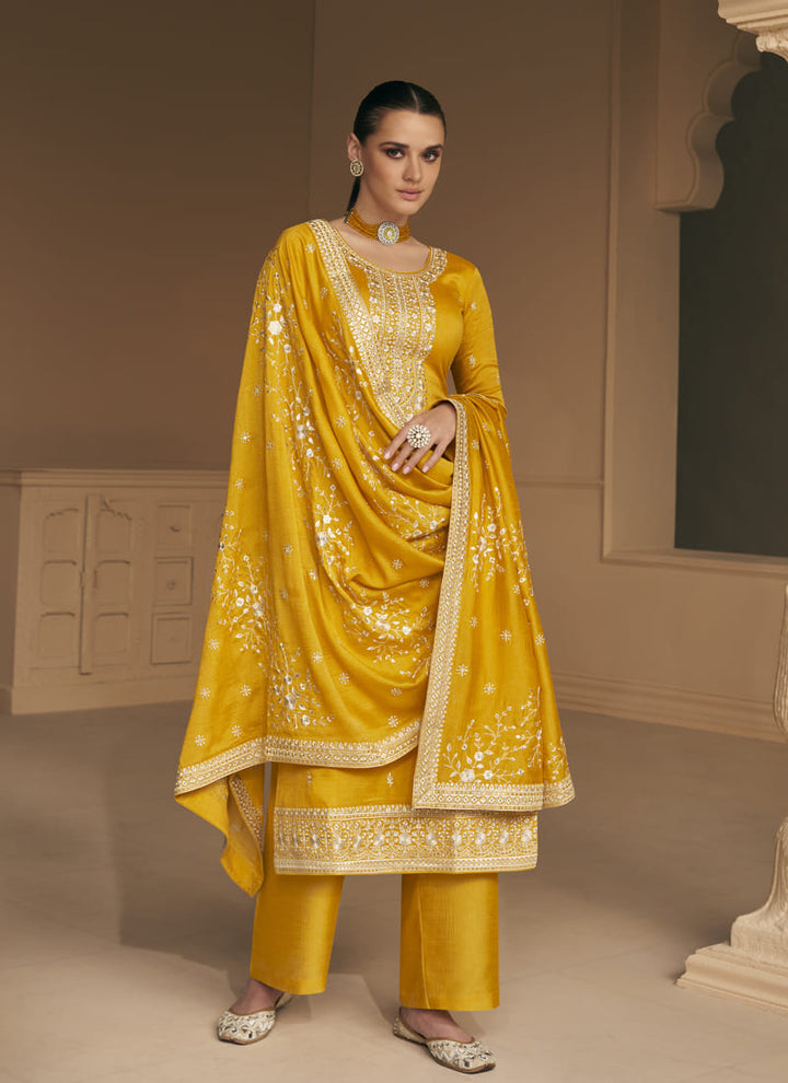 Lassya Fashion's Yellow Elegant Designer Salwar Suit