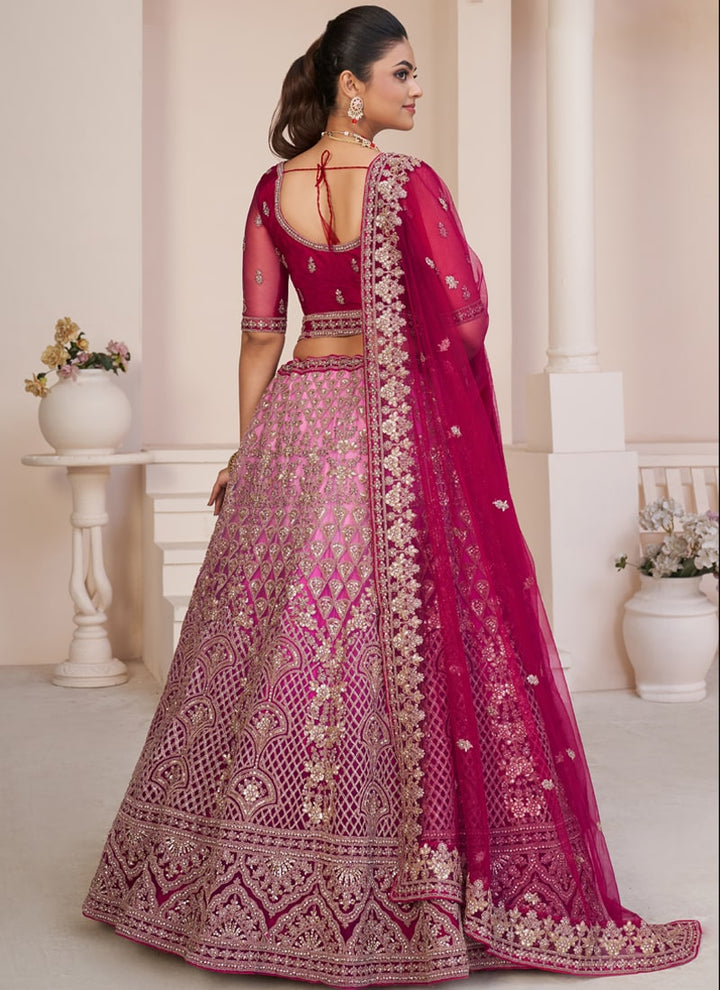 Lassya Fashion Magenta Pink Beautiful Wedding Lehenga with Detailed Decorations