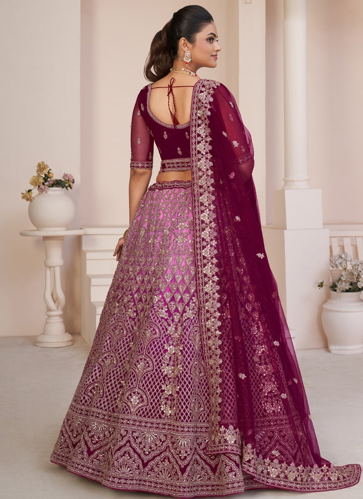 Lassya Fashion Maroon Beautiful Wedding Lehenga with Detailed Decorations