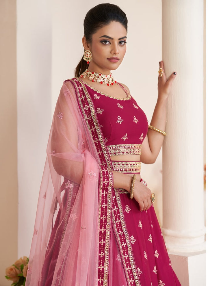 Lassya Fashion Magenta Pink Stylish Wedding Lehenga with Intricate Embellishments